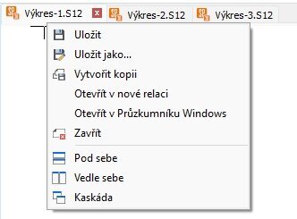 Záložky výkresových souborů